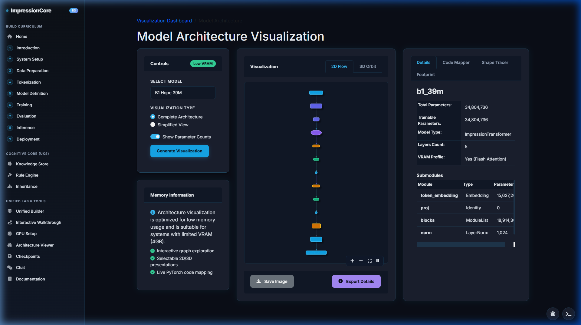 Builder Live Model Definition and Presets